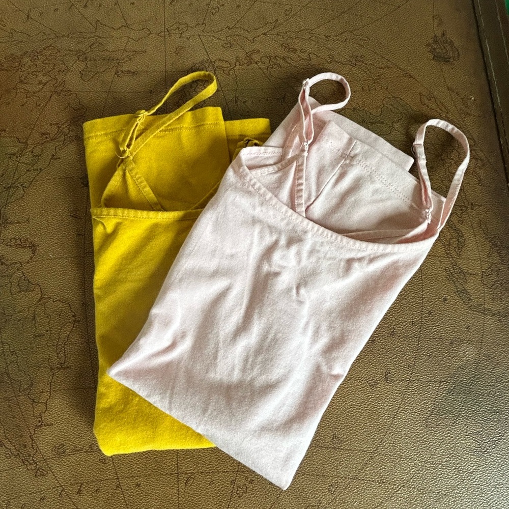 Time and Tru Yellow and Pink Tank Tops
